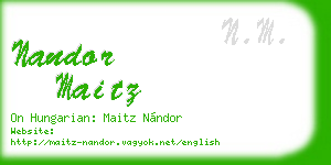 nandor maitz business card